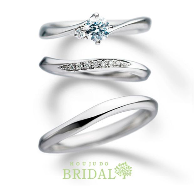 【宝寿堂(ほうじゅどう)】【宝寿堂】捻ったラインにメレダイヤがキラリ《HM2839l/HD2839s》