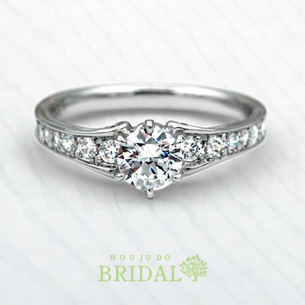 【宝寿堂(ほうじゅどう)】【宝寿堂】側面にも小さなメレが♪華やかゴージャスなエンゲージ《HD1917》