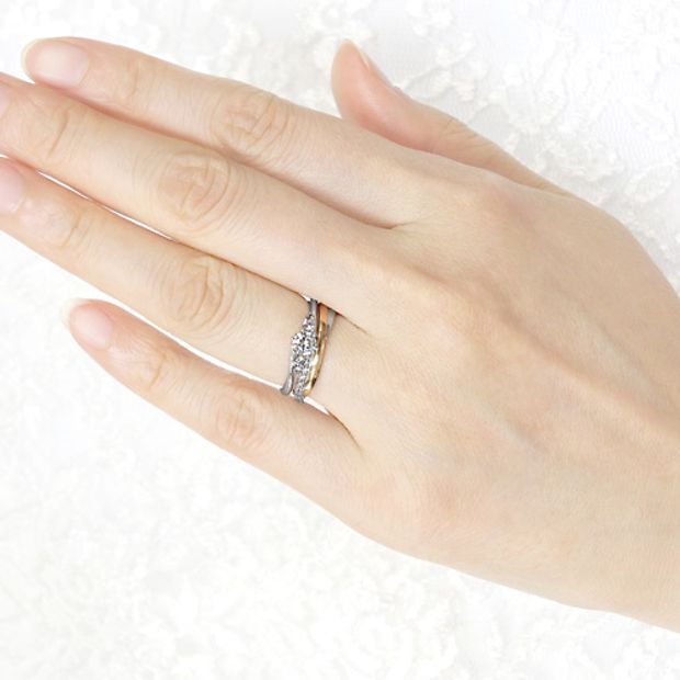 【宝寿堂(ほうじゅどう)】【宝寿堂】プラチナとピンクゴールドを編み込んで《TAX2/TDX1》