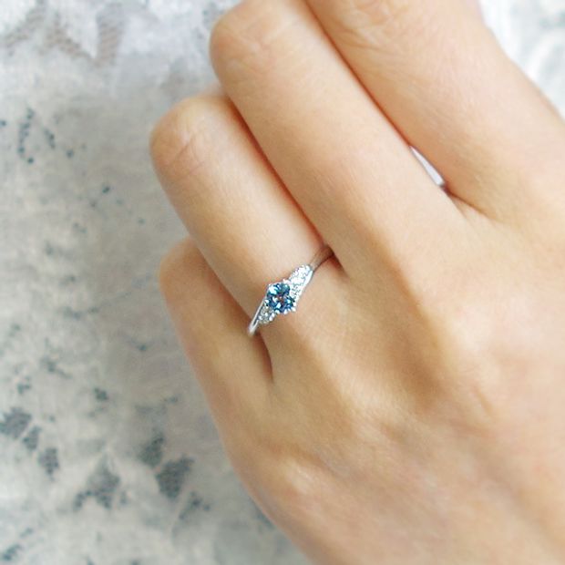 【宝寿堂(ほうじゅどう)】【宝寿堂】アクアマリン プラチナエンゲージリング《HD02215AQ》