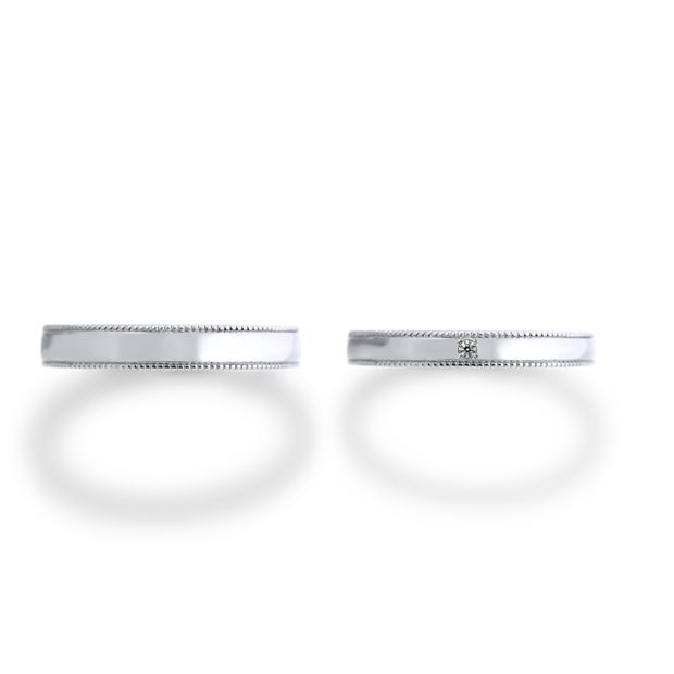 【MIORING(ミオリング)】MIORING  絲 -いと-　側面の和彫り彫刻がさりげなく煌めく鍛造結婚指輪