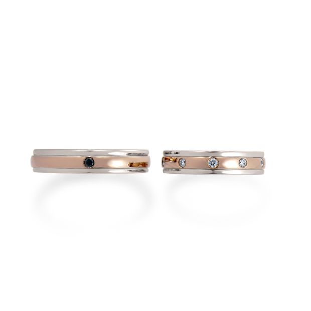 【MIORING(ミオリング)】桜ゴールドとプラチナがやさしく輝く結婚指輪 MIORING 花雫-はなしずく-