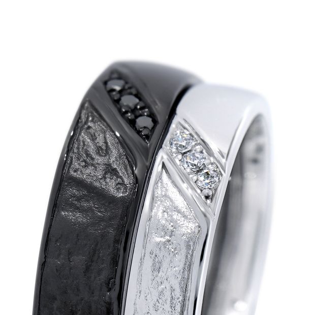 【MIORING(ミオリング)】MIORING 葉漏陽-はもれび- 和紙とブラックの結婚指輪