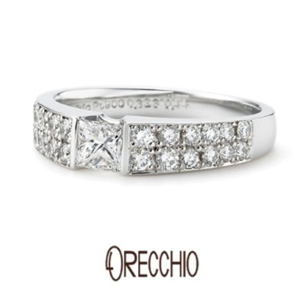 【garden(ガーデン)】＜monaco＞　シンプルなデザインにプリンセスカット&times;メレダイヤでエレガントに