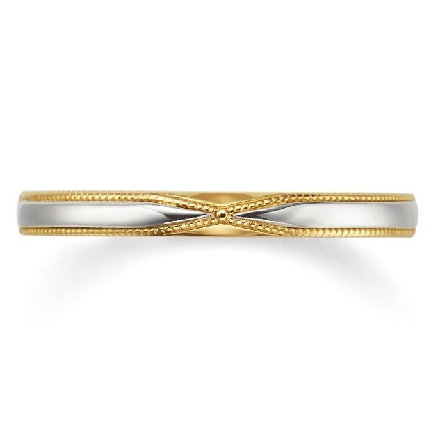 【garden(ガーデン)】セグイド～seguido　クロスに走るミルグレインが指元を華やかに演出する結婚指輪