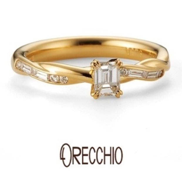 【garden(ガーデン)】クローブ～二本の糸が絡み合ったような曲線のアームがエレガントな婚約指輪