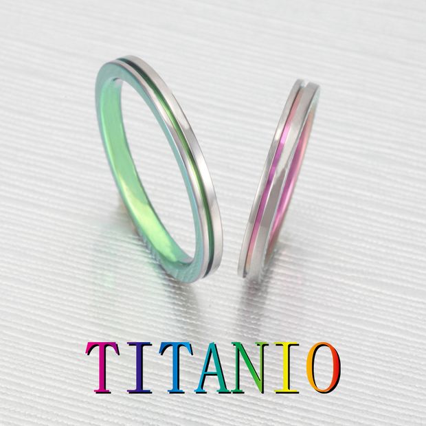 【CUORITA BRIDAL RING(クオリタ)】チタングラデーションの細身平打ちリング【千葉県柏のセレクトショップ】