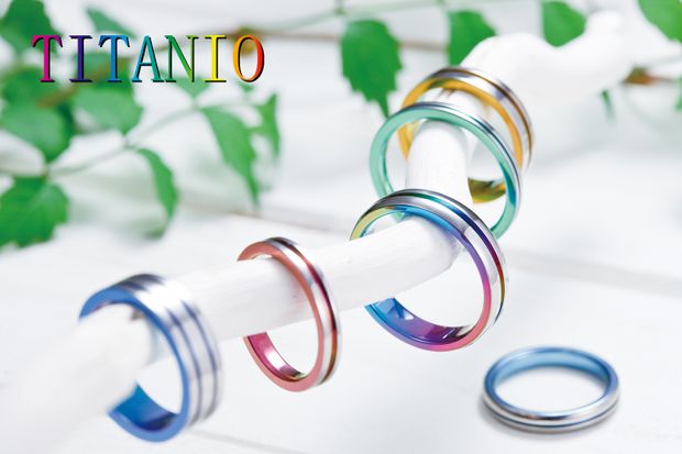 【CUORITA BRIDAL RING(クオリタ)】チタングラデーションの細身平打ちリング【千葉県柏のセレクトショップ】