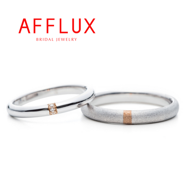 【Gran‐D(グランディー)】永久保証で生涯安心【シンプル】【コンビ】【着け心地◎】《AFLLUX》noix〈ノワ〉2色コンビで個性を表現する甲丸セットリング