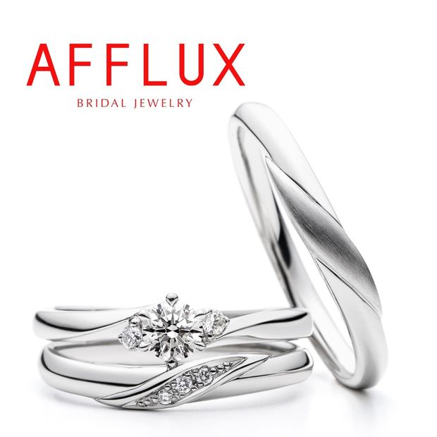 【Gran‐D(グランディー)】永久保証で生涯安心【シンプル】【スッキリ】【定番】《AFFLUX》Euphoria〈ユーフォリア〉大人花嫁に捧げるウェーブラインの万能セットリング！