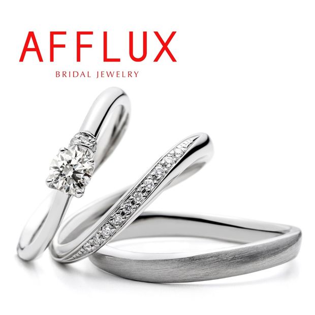 【Gran‐D(グランディー)】永久保証で生涯安心【華やか】【上品】【美指】《AFFLUX》naiad〈ナイアード〉重ね着けも◎水が流れるように留めたダイヤモンドが美麗