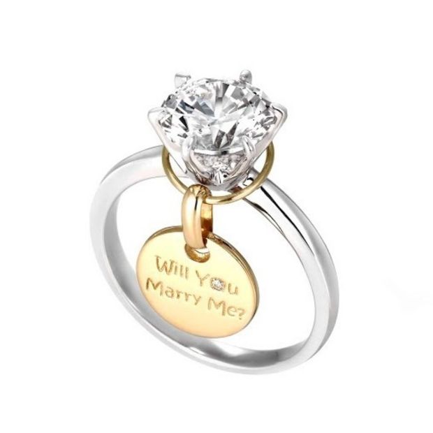 【Gran‐D(グランディー)】サプライズ専用【プロポーズリング】大きなキュービックジルコニアがインパクト大☆サプライズプロポーズにもってこいなアイテム！