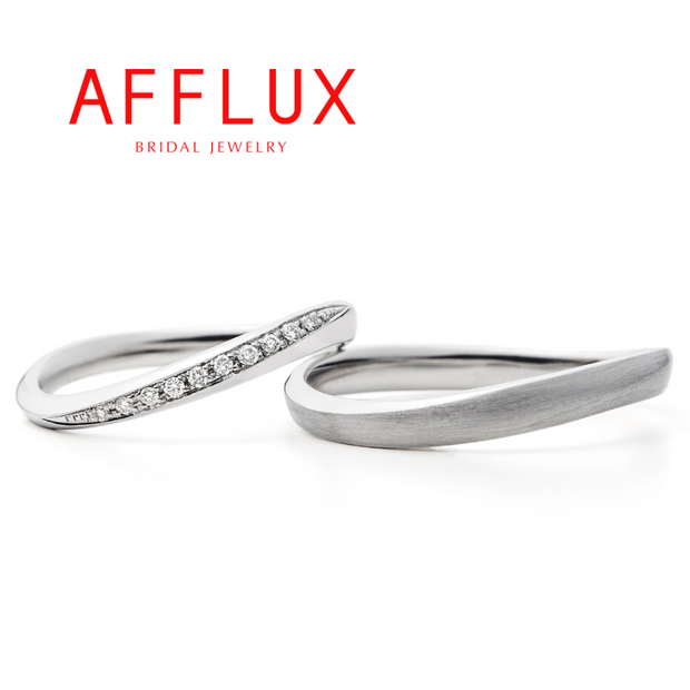 【Gran‐D(グランディー)】永久保証で生涯安心【華やか】【上品】【美指】《AFFLUX》naiad〈ナイアード〉水が流れるように留めたダイヤモンドが美麗