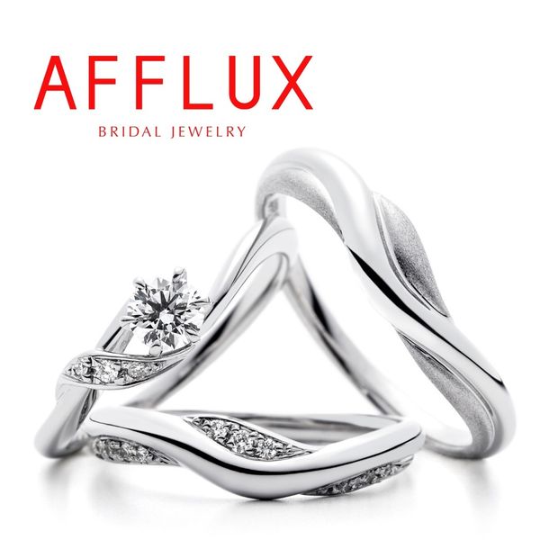 【Gran‐D(グランディー)】永久保証で生涯安心【華やか】【上品】【アシンメトリー】《AFFLUX》Kamm〈カム〉重ね着けも◎存在感ある人気のセットリング