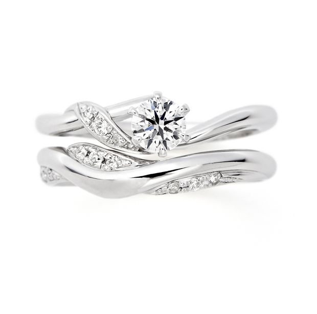 【Gran‐D(グランディー)】永久保証で生涯安心【華やか】【上品】【アシンメトリー】《AFFLUX》Kamm〈カム〉重ね着けも◎存在感ある人気のセットリング