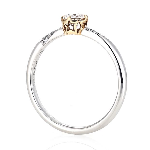 【Gran‐D(グランディー)】【上品】【定番】【華やか】人気デザイン《星の砂》ARIEL★アリエル★（天王星の衛星）PT950/K18YG