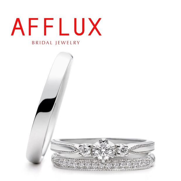 【Gran‐D(グランディー)】永久保証で生涯安心【ミル打ち】【シンプル】【エレガント】Canele〈カヌレ〉アンティーク調の上品なセットリング