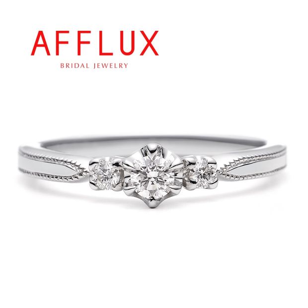 【Gran‐D(グランディー)】永久保証で生涯安心【ミル打ち】【シンプル】Canele〈カヌレ〉アンティーク調の上品な婚約指輪♪