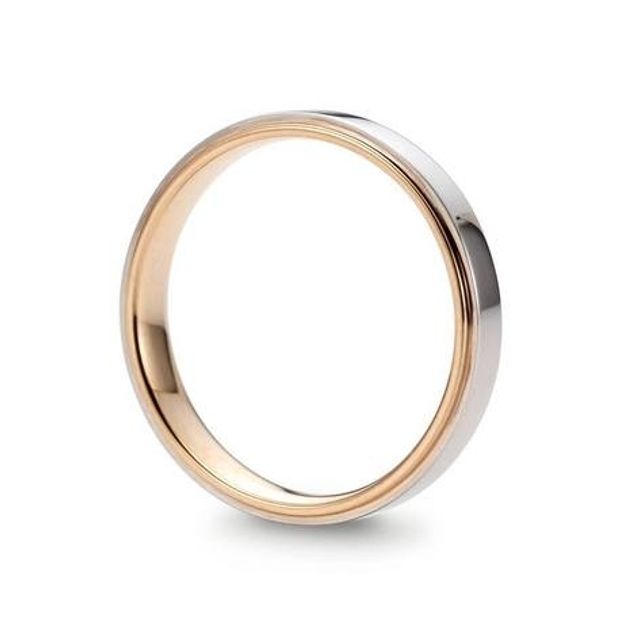 【hirai art gallery(ヒライアートギャラリー)】シンプルなリングの内側をイエローとピンクに【ケイウノ 月日(平打ちタイプ) 】