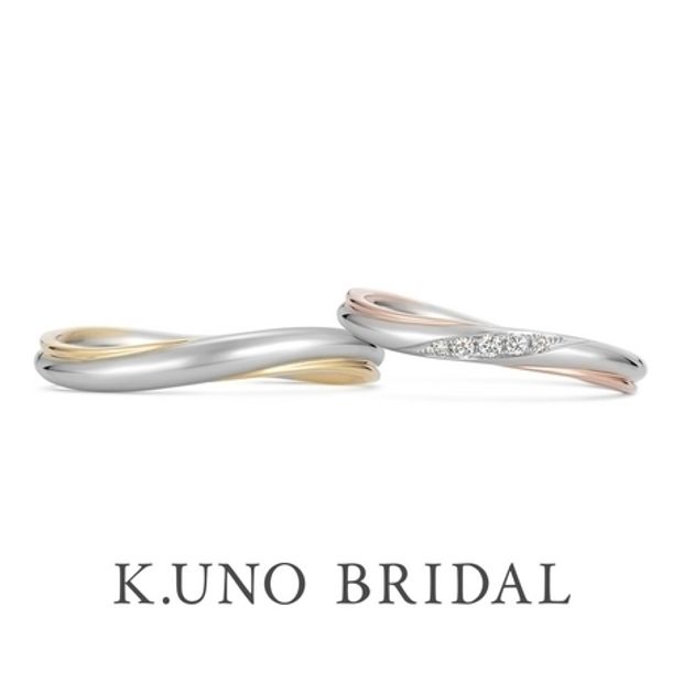 【hirai art gallery(ヒライアートギャラリー)】【ケイウノ/カローレ】2色の金属を使用したマリッジリング