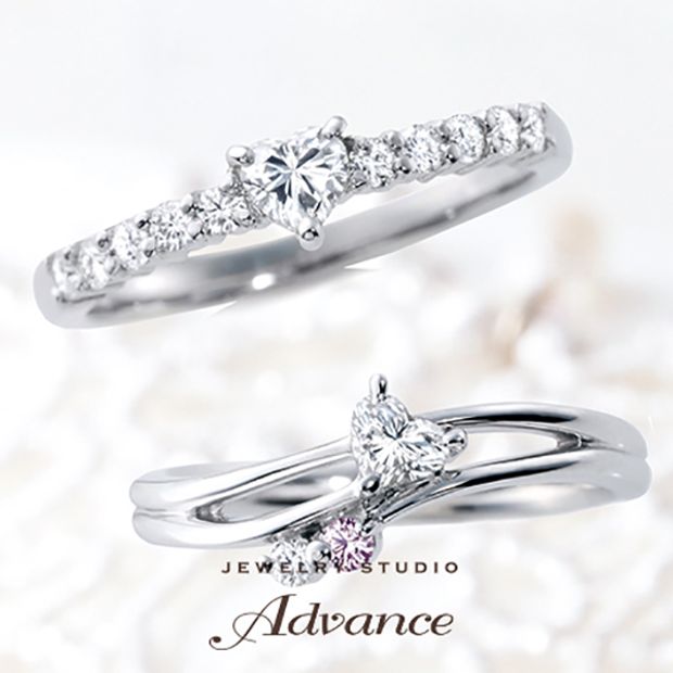 【JEWELRY STUDIO Advance(ジュエリースタジオアドバンス)】【Advance】ハートシェイプ『フェミニンな花嫁におすすめ』