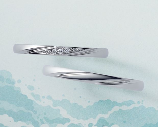 【LOVEST(ラヴェスト)】［Brise de mer］ブリーズドゥメール 3石ストレートライン