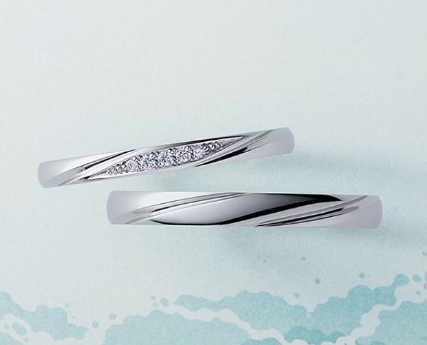 【LOVEST(ラヴェスト)】［Brise de mer］ブリーズドゥメール　５石ウェーブライン/幅太タイプ