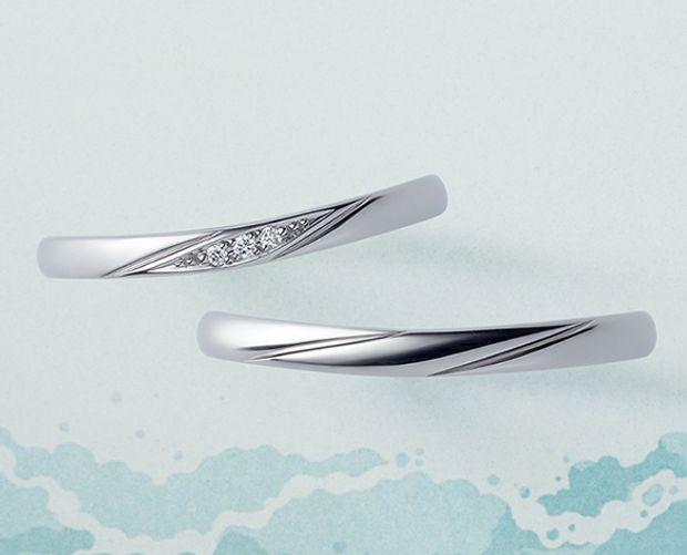 【LOVEST(ラヴェスト)】［Brise de mer］ブリーズドゥメール 3石V字ライン