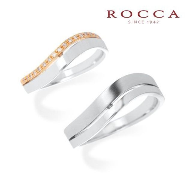 【ROCCA(ロッカ)】【ROCCA】スタイリッシュなS字が珍しい！個性的なマリッジリング DI-11D/11L