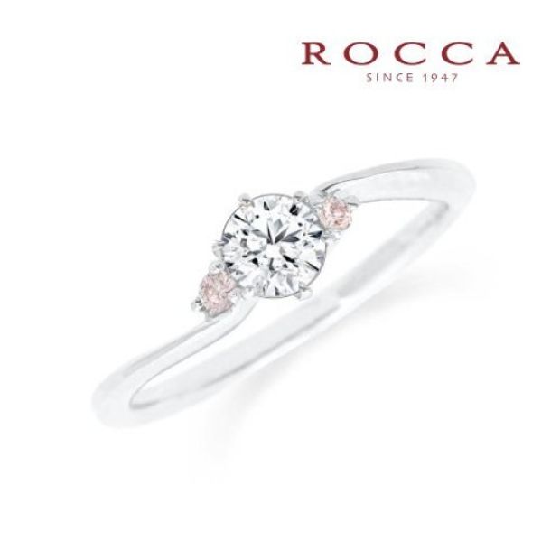 【ROCCA(ロッカ)】【ROCCA】サイドのピンクダイヤが可愛い！シンプルエンゲージリング SW-14R