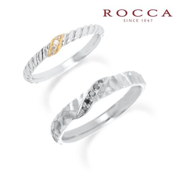 【ROCCA(ロッカ)】【ROCCA】コンビがおしゃれ！個性的なマリッジリング DI-8D/8L