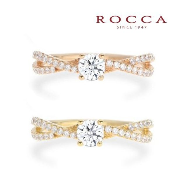 【ROCCA(ロッカ)】【ROCCA】クロスに輝くダイヤモンド！クールなエンゲージリング F3061