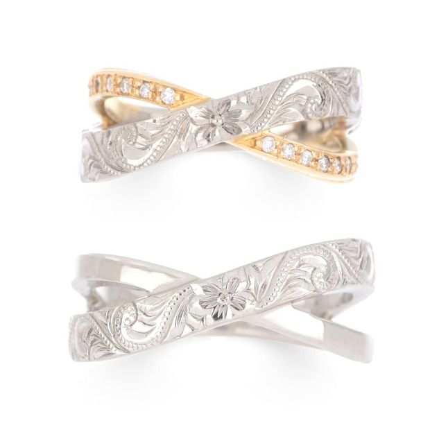 【ROCCA(ロッカ)】ROCCA】好きな彫り模様に変更可能！ハワイアンマリッジリング HW-2/HW-1