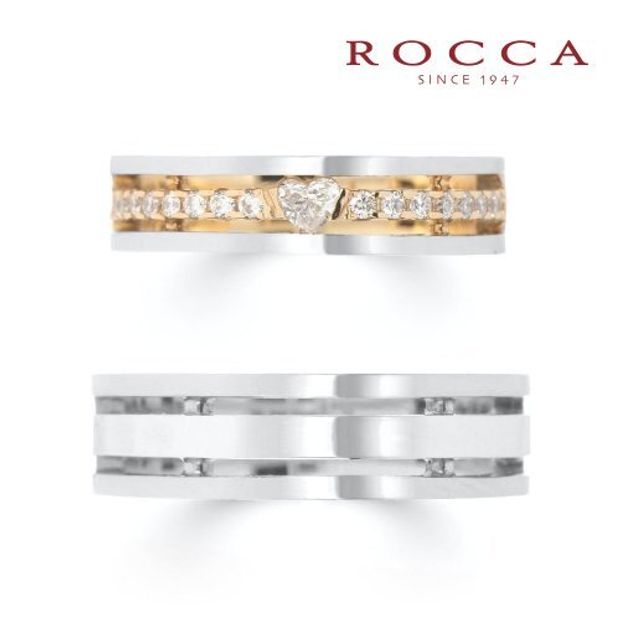 【ROCCA(ロッカ)】【ROCCA】幅広でも着け心地◎！コンビのマリッジリング SN-2S/2L