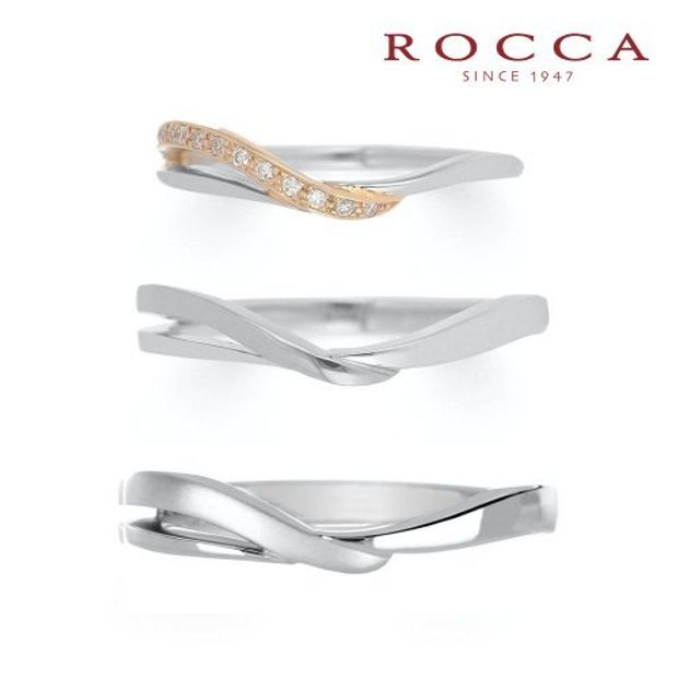 【ROCCA(ロッカ)】【ROCCA】コンビで可愛らしい雰囲気の繊細なV字のマリッジリング！ RM-8D/8L