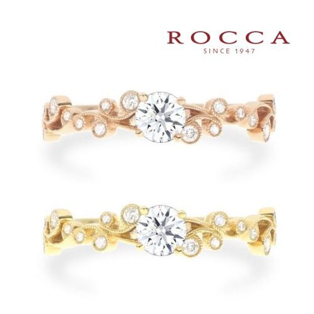 【ROCCA(ロッカ)】【ROCCA】アンティークのデザインが繊細！重ね付けにもぴったりのエンゲージリング R55