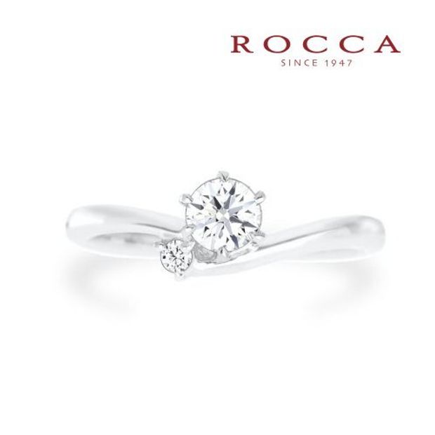 【ROCCA(ロッカ)】【ROCCA】サイドメレが可愛い！V字のシンプルエンゲージリング SW-12