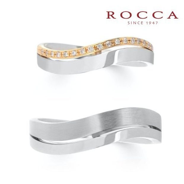 【ROCCA(ロッカ)】【ROCCA】スタイリッシュなS字が珍しい！個性的なマリッジリング DI-11D/11L