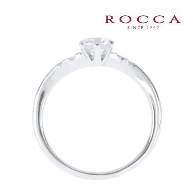 【ROCCA(ロッカ)】【ROCCA】さりげないアームのメレダイヤが可愛い！V字のシンプルエンゲージリング SW-3