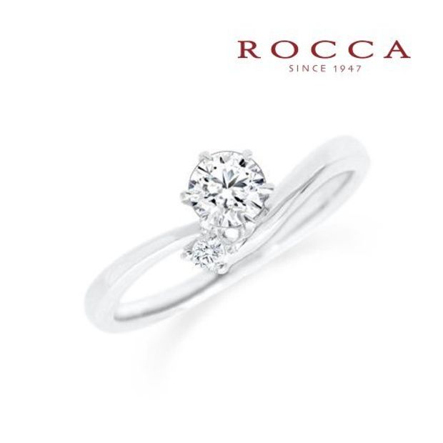 【ROCCA(ロッカ)】【ROCCA】サイドメレが可愛い！V字のシンプルエンゲージリング SW-12