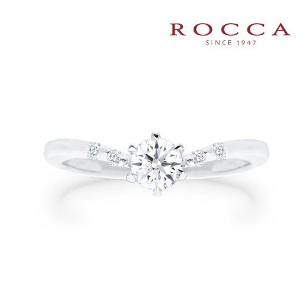 【ROCCA(ロッカ)】【ROCCA】さりげないアームのメレダイヤが可愛い！V字のシンプルエンゲージリング SW-3