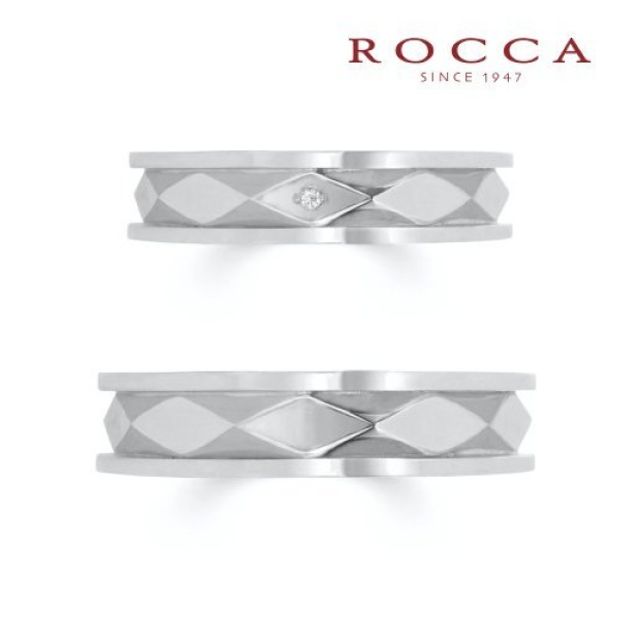 【ROCCA(ロッカ)】【ROCCA】スタイリッシュなダイヤ模様！個性的なマリッジリング CU-1S/1L