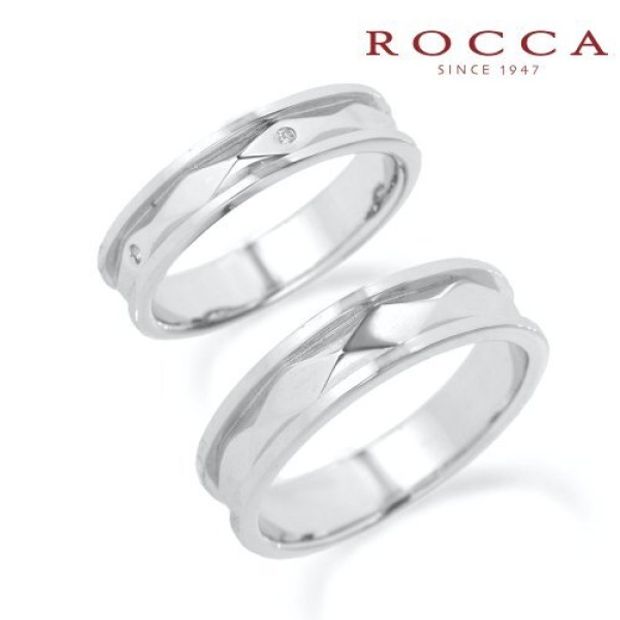 【ROCCA(ロッカ)】【ROCCA】スタイリッシュなダイヤ模様！個性的なマリッジリング CU-1S/1L