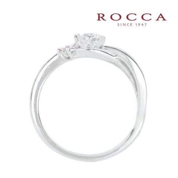 【ROCCA(ロッカ)】【ROCCA】さりげないピンクダイヤが可愛い！V字のシンプルエンゲージリング SW-15R