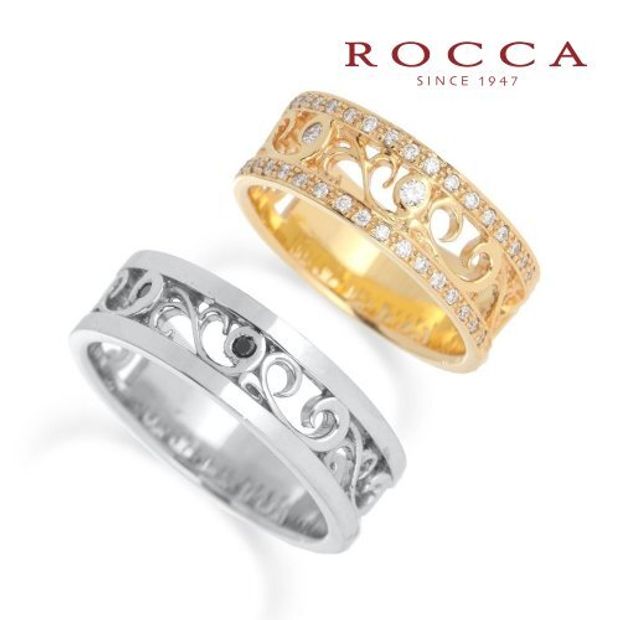 【ROCCA(ロッカ)】【ROCCA】唐草模様の透かしがおしゃれ！カジュアルマリッジリング DM-1D/1L