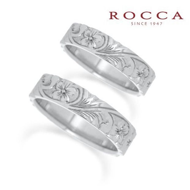【ROCCA(ロッカ)】【ROCCA】好きな彫り模様に変更可能！ハワイアンマリッジリング HA-4