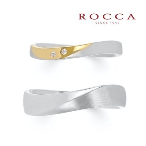 【ROCCA(ロッカ)】【ROCCA】コンビなので肌なじみ◎！柔らかなS字のマリッジリング KO-5S/5L