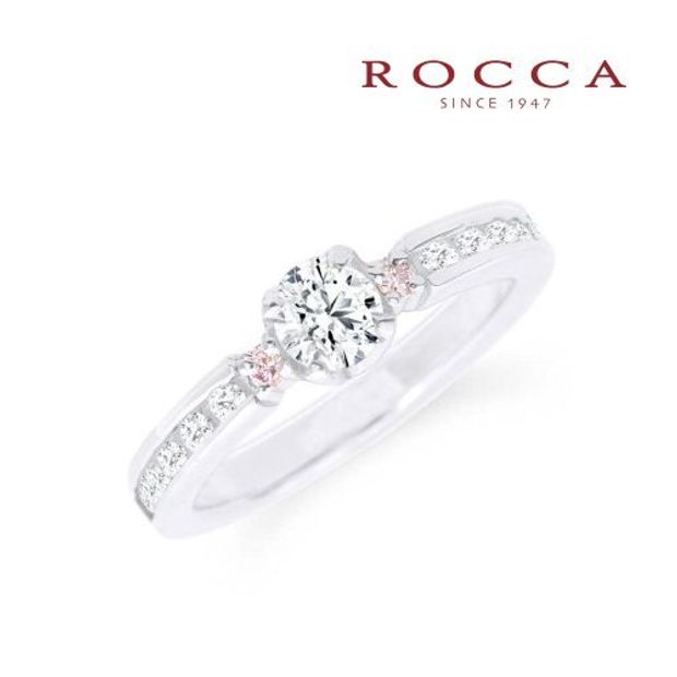 【ROCCA(ロッカ)】【ROCCA】さりげないピンクダイヤが可愛い！シンプルエンゲージリング MK-4R