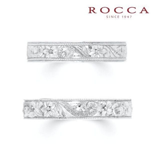 【ROCCA(ロッカ)】【ROCCA】好きな彫り模様に変更可能！ハワイアンマリッジリング HA-3S/3