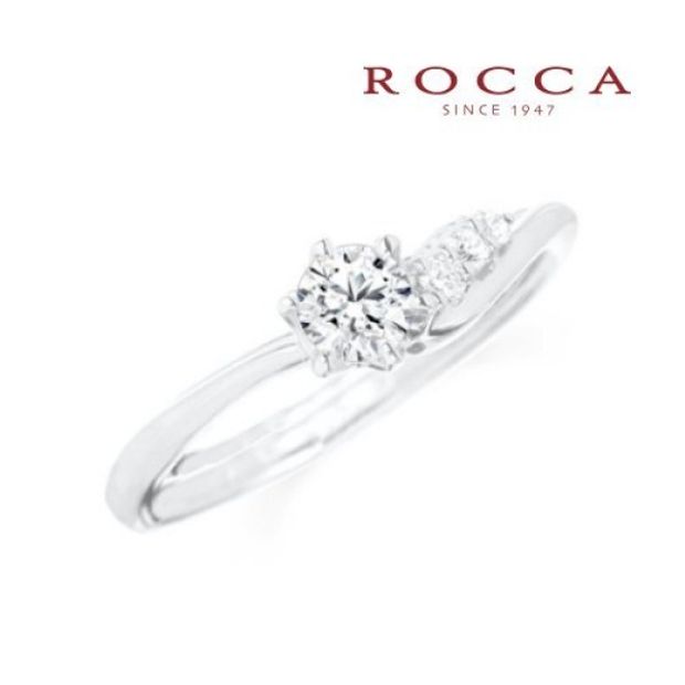 【ROCCA(ロッカ)】【ROCCA】サイドメレが可愛い！滑らかなS字のエンゲージリング 3-3203-3